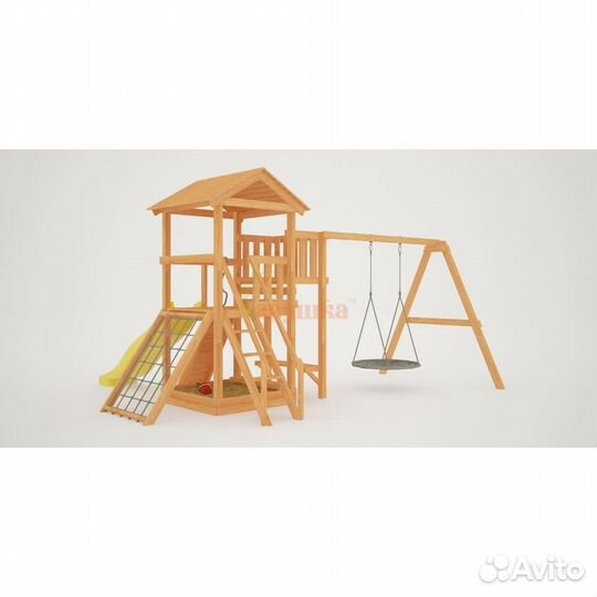 Детская площадка Савушка Мастер 2 с качелями Гнезд