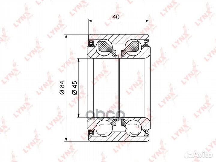 Подшипник ступицы перед. 42/40x45x84 honda Ac