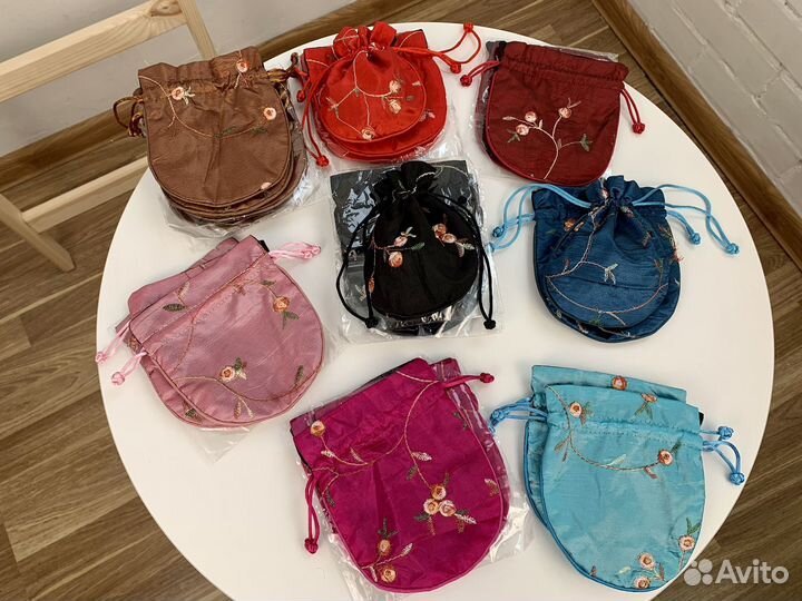 Подарочные мешочки из шелка и хлопка