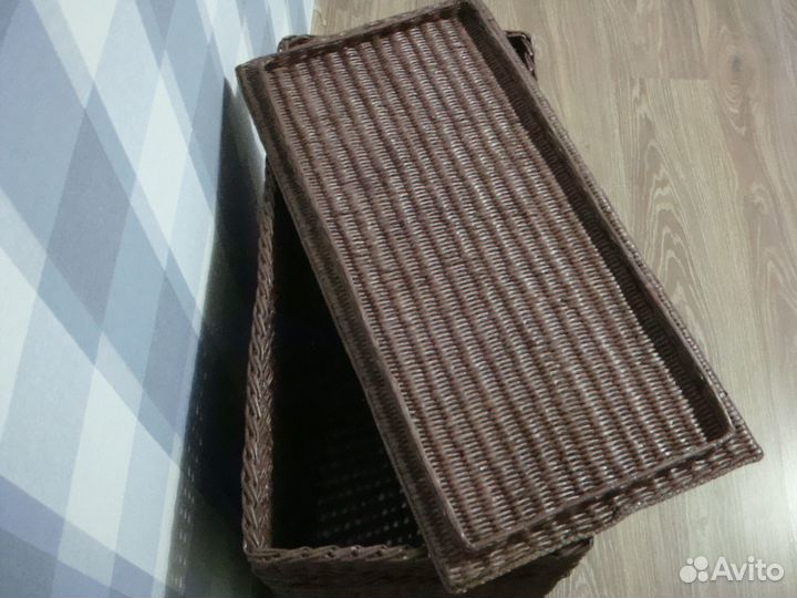 Корзина плетеная из бумажной лозы для белья