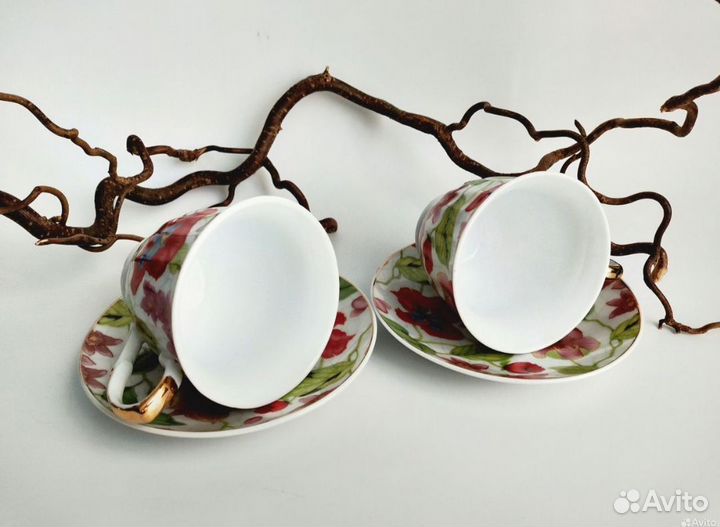 Новая чайная пара Маки чашка блюдце