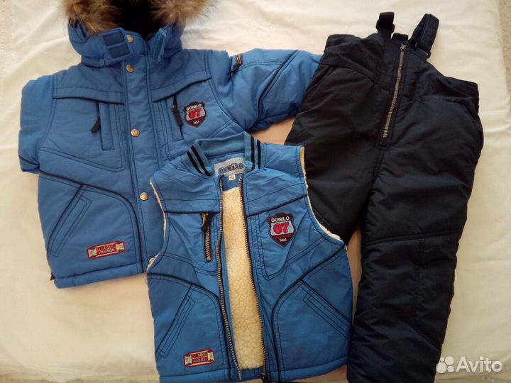 Зимний комплект тройка на рост 92-98 см