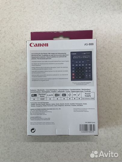 Калькулятор Canon AS-888
