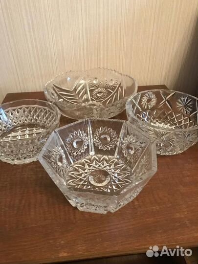 Конфетница, ваза, салатник, подсвечник хрусталь