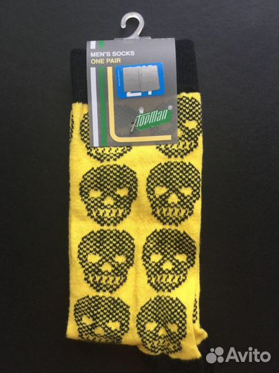Носки Topman жёлтые с черепами