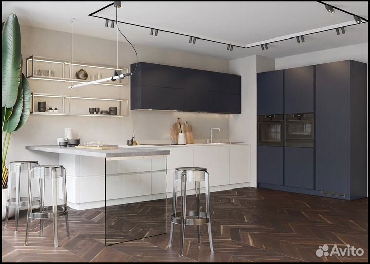 Модульная кухня под потолок