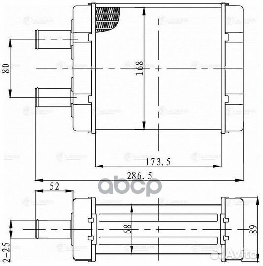 LRH1202 радиатор отопителя Al, 173х168х68мм, ан