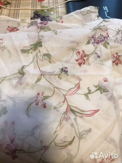 Тюль белая с рисунком