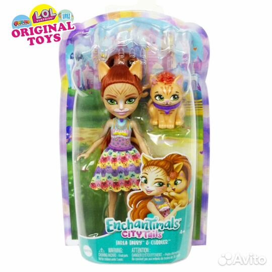 Кукла Enchantimals Кошка Тарла Табби с котенком