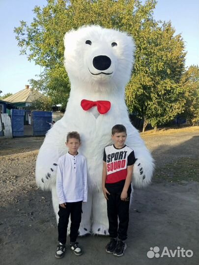 Белый мишка,чебурашка,надувные костюмы