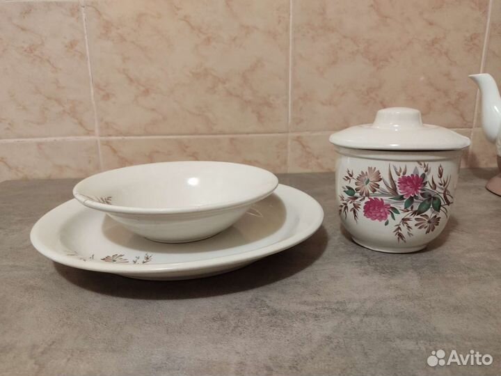 Столовый сервиз фарфор СССР клевер Богдановичи