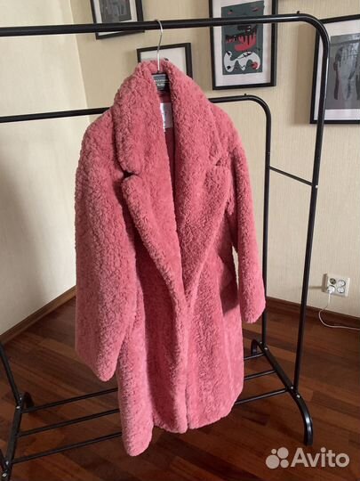 Шуба розовая искусственный мех 42/44 44/46 б/у