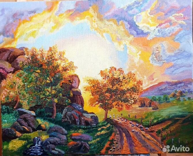 Картина маслом на холсте пейзаж