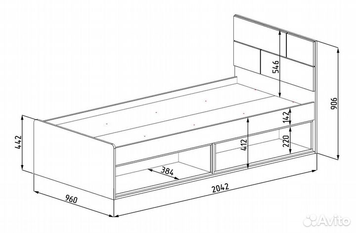 Детская кровать 90х200