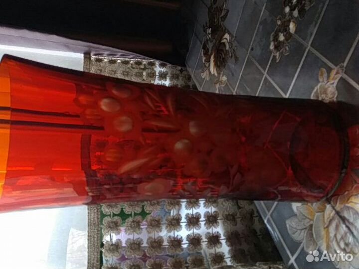 Ваза хрустальная СССР, гутное стекло
