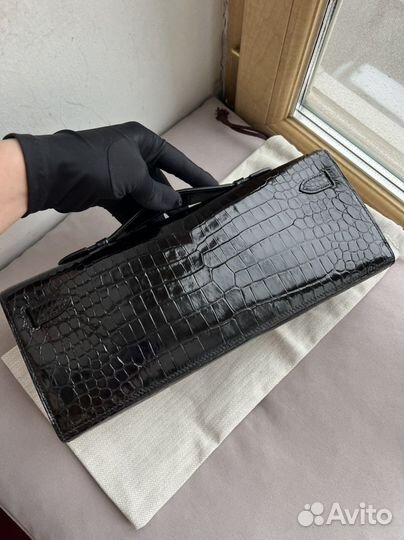 Сумка клатч Hermes Kelly cut croco porosus