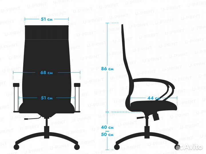 Офисное кресло Метта L 1m 42/K, велюр, светло-серы