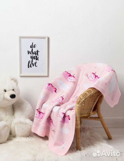 Плед детский вязаный новорожденному