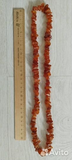 Бусы янтарные и брошь под жемчуг, СССР