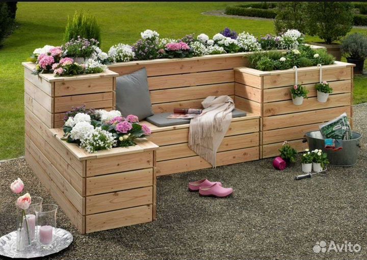 Кашпо многоуровневые высокие грядки теплые лавка