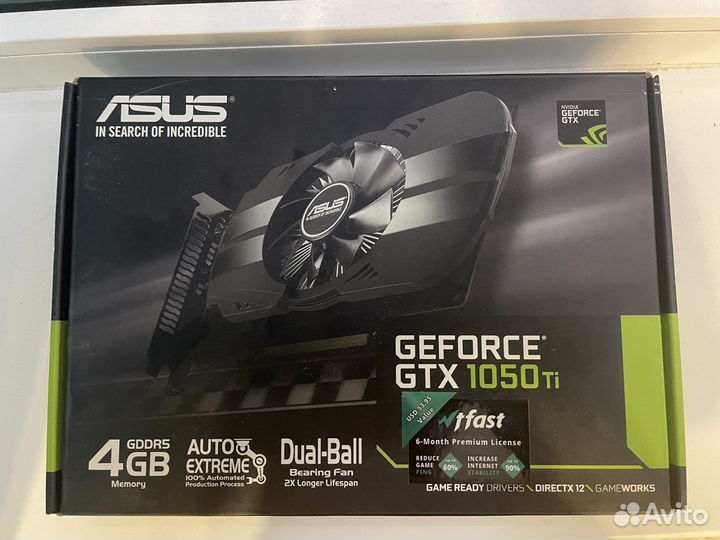 Видеокарта asus Phoenix GeForce GTX 1050Ti 4gb