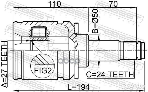 ШРУС внутр левый toyota camry V50 0111-MCV30LH