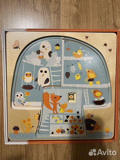 Трехслойный пазл Djeco дом-дерево