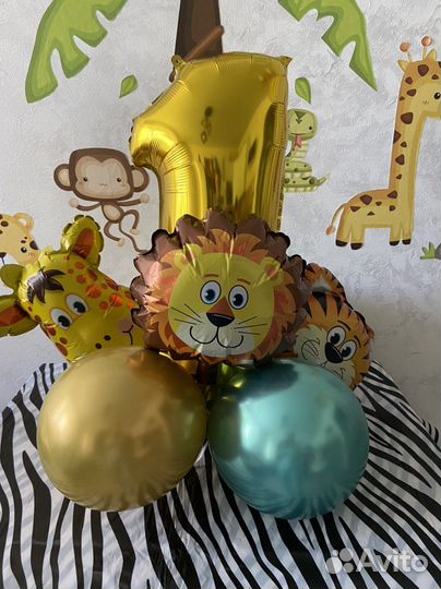 Фотозона сафари шары колпачки скатерть