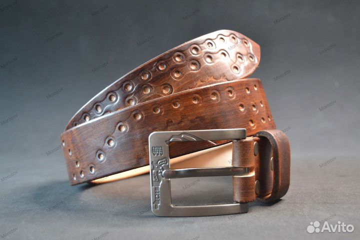 Мужской кожаный ремень ручной работы