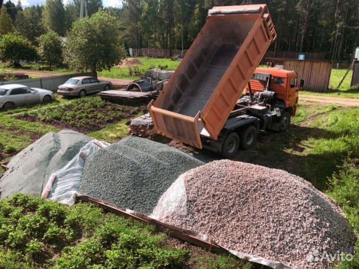 Щебень \ Отсев гравийный с доставкой от трех кубов