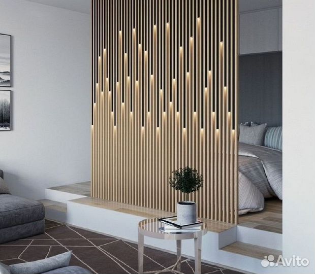 Реечные перегородки / Перегородки из реек