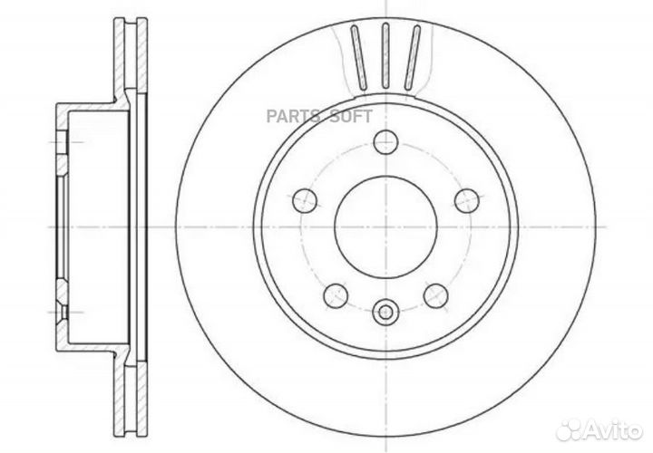 Road house 6460.10 Диск торм. пер.вент.276x22 5 от