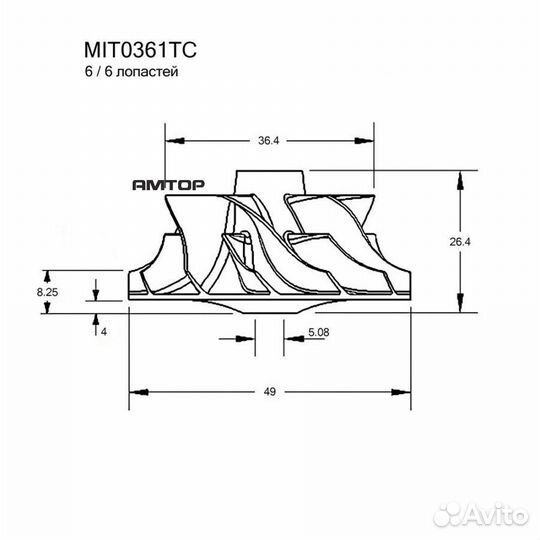 Krauf MIT0361TC Крыльчатка турбокомпрессора