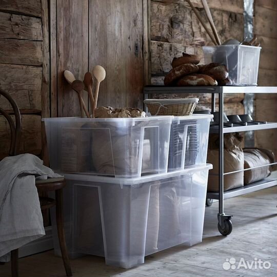 Контейнеры с крышкой икеа самла (новые), 130л 8 шт
