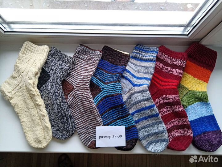 Шерстяные носки ручной вязки 36-46 размеры