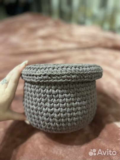 Корзина из трикотажной пряжи