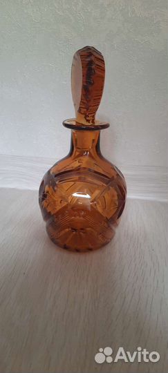 Марганцевое стекло хрусталь СССР графин и 4 бокала