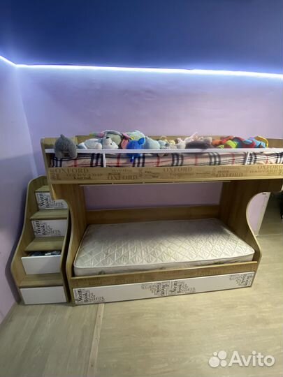 Детская двухярусная кровать с матрасом бу