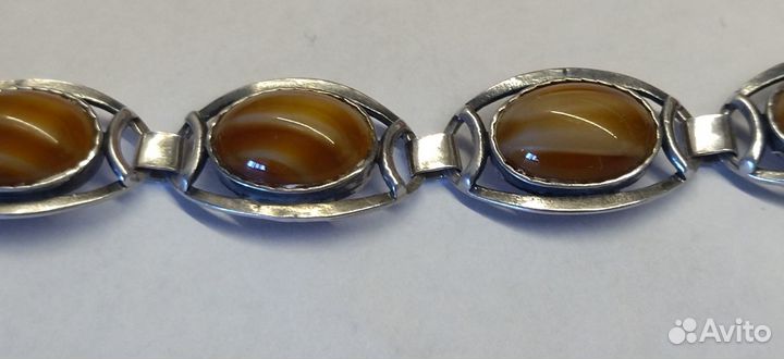 Браслет. серебро 925 проба + тигровый глаз 20 гра
