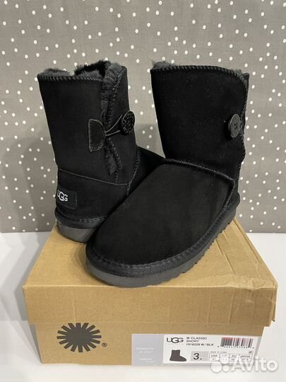 UGG угги черные с пуговкой (18 и 19см)