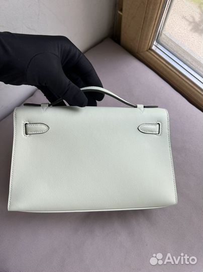Клатч сумка Hermes Pochette vert fizz 22 sm