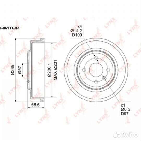 Lynxauto BM1139 Барабан тормозной зад