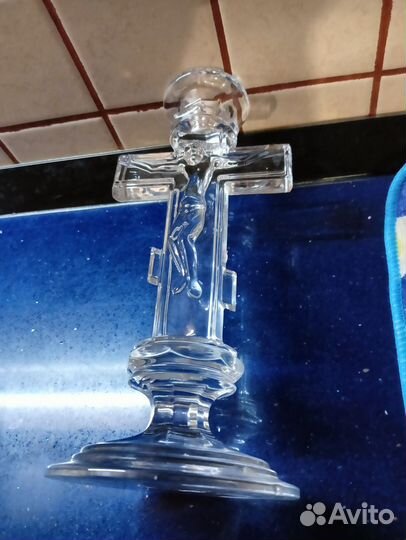 Подсвечник хрустальный крест