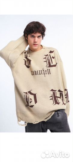 Свитер, унисекс, оверсайз 52-54