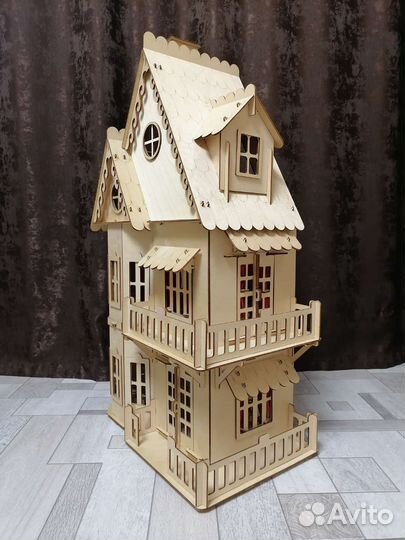 Домик кукольный с мебелью