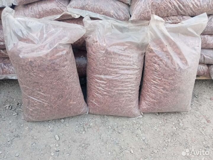 Кора сибирской лиственницы в наличии. Мульча