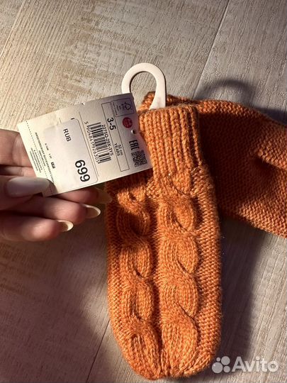 Варежки вязанные зима
