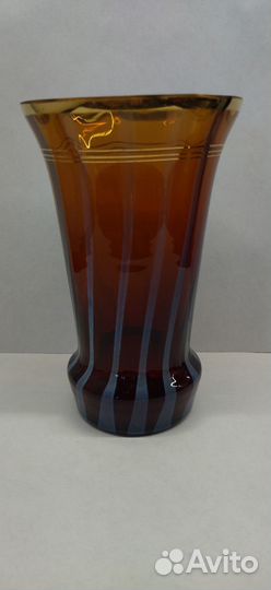 Вазочка. двухслойное стекло позолота. СССР 1960-е