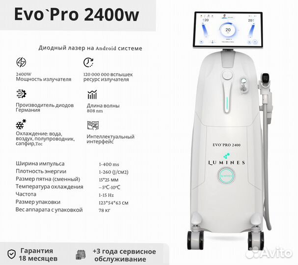 Диодный лазер Лю’минес Evo’Pro 2400в