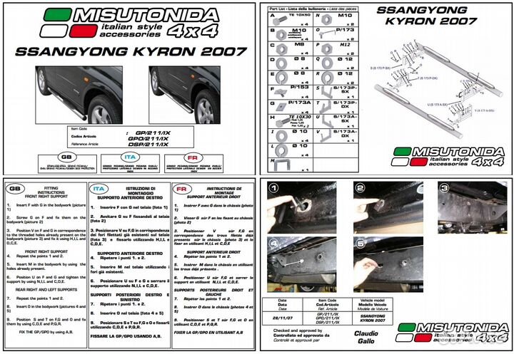 Подножки(пороги),нержавейка, Мisutonid, Италия